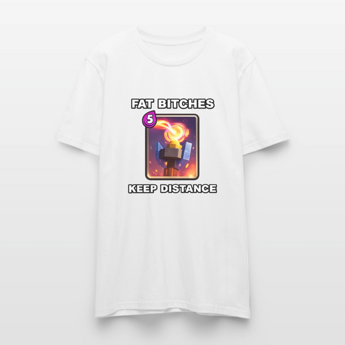 Fat Bitches Keep Distance Tee - white